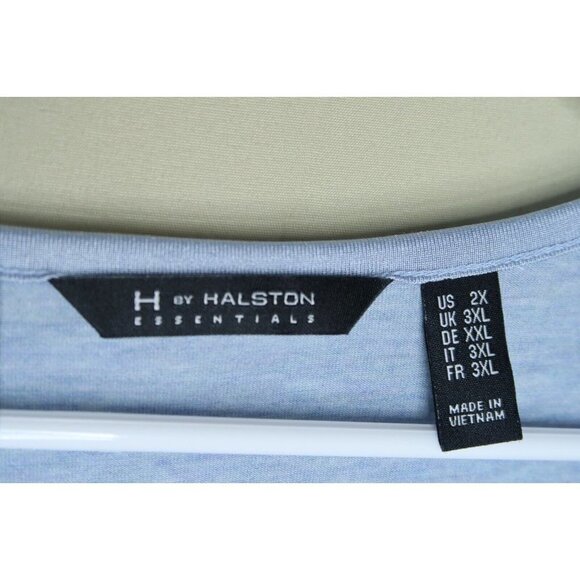 H by Halston T Shirt Gray Short Sleeves Oversized Tee Modal Spandex Womens 2X - Picture 7 of 8